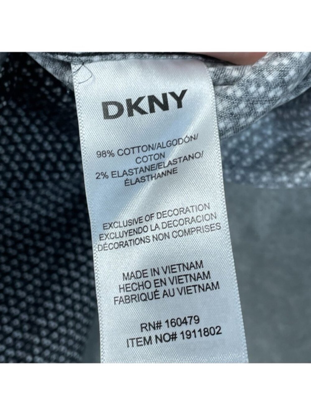 DKNY Men's L Black Pattern Stretch Button-Up Dress Shirt Regular Fit d1854 - Picture 8 of 10